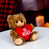 Plushland Stuffed Mocha Heart Bear – Be Mine- Plush Bear