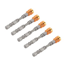 Drywall Screwdriver Bits, Akozon 5Pcs S2 Steel Magnetic Cross Head PH2 Screwdriver Bits Set Magnetic Drywall Bit Holder for Drywall Screws 1/4inch Shank(Yellow)