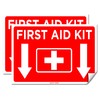 (Set of 2) First Aid Kit Sign - 10" x