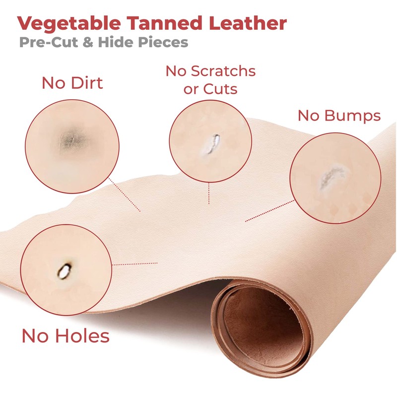 ELW Import Tooling Leather - Cinturón natural de cuero curtido