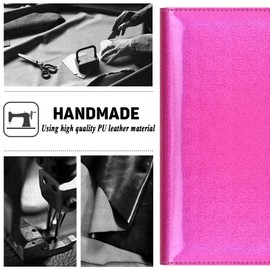 Toplive Leather A5 Binder 6 Round Ring Binder Planner Notebook Cover for A5 Filler Paper (Inner Paper Not Included) Glitter Pink