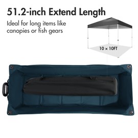 PORTAL 51.2" Long Collapsible Wagon Cart with Wheel Brakes, Large Foldable Wagon with Cargo Net, Side Pocket, Cup Holders, 350 LBs Heavy Duty Utility Grocery Wagons for Sports, Camping