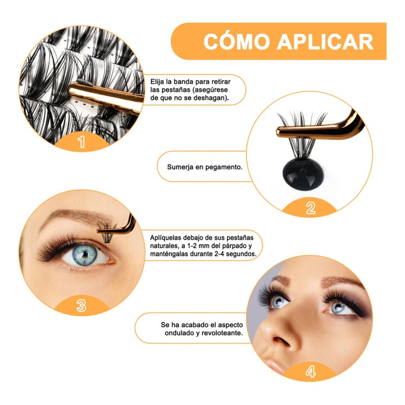 Extensiones De Pestañas Individuales Clásicas Bqlash Diy 280pcs B&q 30d+50d