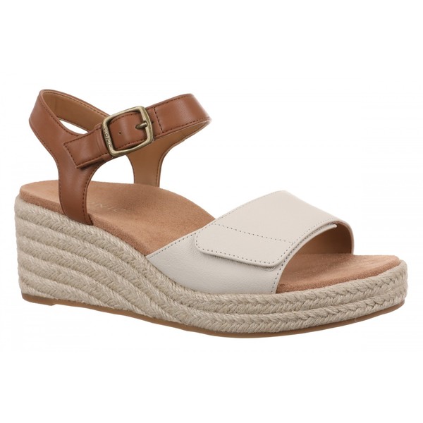 Vionic Sable Women's Platform Supportive Wedge Sandal Cream/tan - 8.5