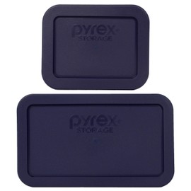 Pyrex (1 7213-PC 1.9-Cup & (1) 7214-PC 4.8-Cup Blue Food Storage Replacement Lids - Made in USA