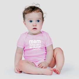 AW Fashions Mom Thinks She's In Charge... That's So Cute Baby Bodysuit Cute Newborn Girl Boy Coming Home (6 Months, Pink)