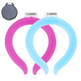 2PCS. Neck Cooler Ice Ring with Insulated Bag. Wearable Head Shoulder Cooling Tube for Hot Weather, Gel Ice Collar for Outdoor Workers, Sports. Reusable Cool Wraps. (Rose+Blue)