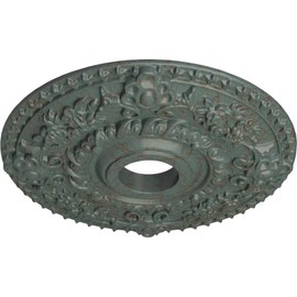 Ekena Millwork CM18ROCBC Rose Ceiling Medallion, 18"OD x 3 1/2"ID x 1 1/2"P, Hand-Painted Cloud Burst Crackle
