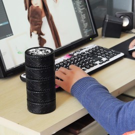 CHENGBAO 304 Termo Acero Inoxidable，Forma del Neumático Termos para Cafe，Doble Aislamiento Térmico Thermoflask，con Bolsa Antipolvo，Tapa