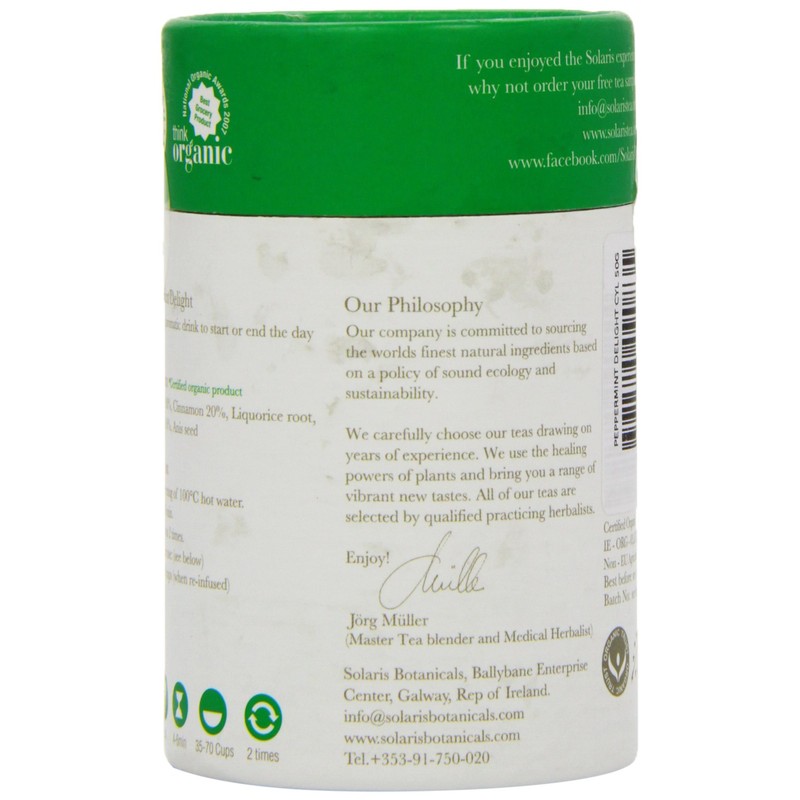Solaris Tea Organic Loose Whole Leaf Peppermint Delight 50 g