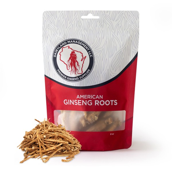 Dairyland Management LLC Ginseng Prongs 西洋参 - 8 oz Pack of Ginseng Root - Authentic American Ginseng Prong - Non-GMO, Gluten Free Whole Ginseng - Use This Herbal Supplement in Soup, Tea, Congee