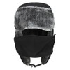 Winter Trapper Hat Windproof Ushanka Earflap Hat Detachable Face Cover