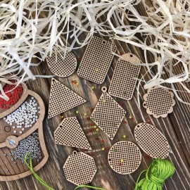 Wonderland Crafts Set of blanks for embroidery on wood FLSW-004