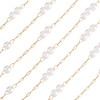 Elecrelive 16.4 Feet Faux Pearl Chain Freshwater Pearl Beaded Golden