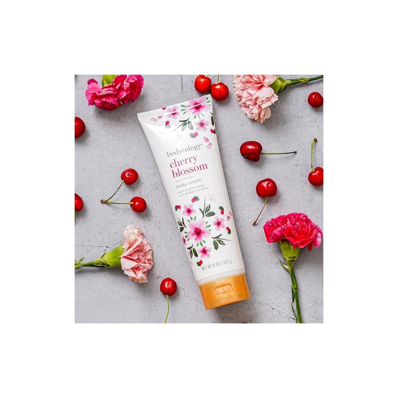 Bodycology Cherry Blossom Moisturizing Body Cream para Mujer, 8 Oz/227