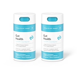 Health By Habit Gut Health Supplement 2 Pack (120 Capsules) - Contains 1.5 Billion probiotic Cultures, Prebiotic Apple Extract, Healthy Digestive System, Non-GMO, Sugar Free (2 Pack)