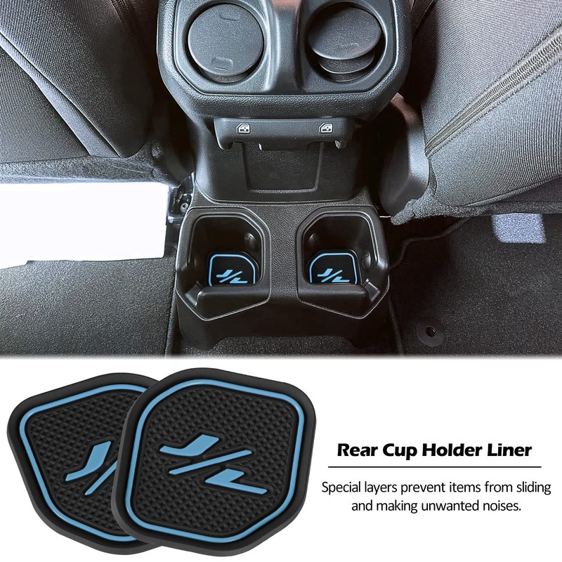 LAIKOU 4PCs Anti dust Mat Inserts Coaster fit for Jeep