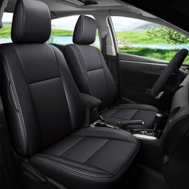 AOMSAZTO Car Seat Covers for Toyota RAV4 Limited XLE SE Platinum Adventure 2013 2014 2015 2016 2017 2018 (NOT for Hybrid) Custom Fit Faux Leather Full Set Black（2013-2018 Black）