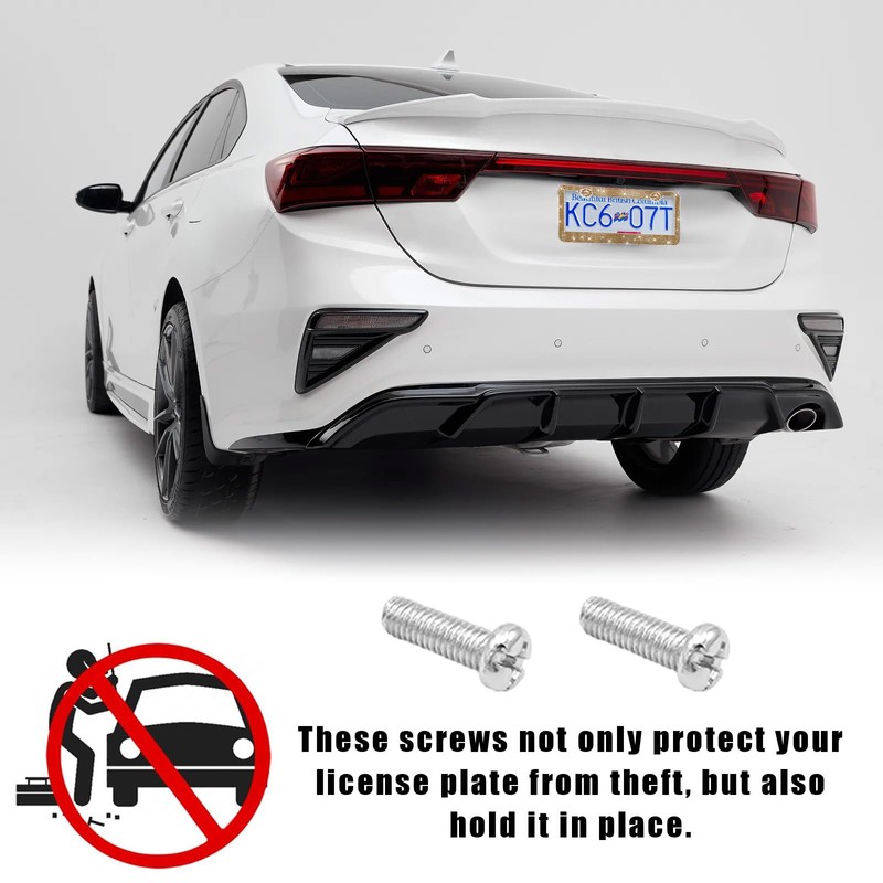 Ohleats Car License Plate Frame, Sparkling Stainless Steel License Plate