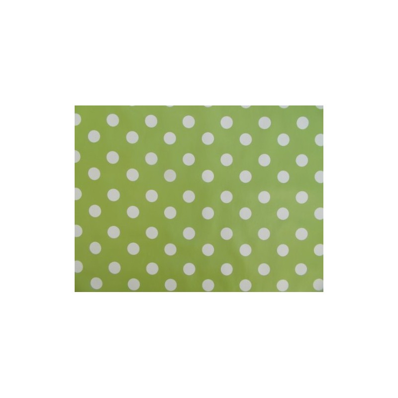 140x200cm OBLONG PVC/VINYL TABLECLOTH - LIME GREEN POLKA DOT -