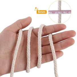 Vivifying 50 m 6 mm Macrame Yarn, Strong Cotton 6 mm Macrame Cord for DIY Crafts, Gifts
