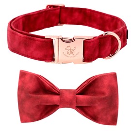 Elegant little tail Christmas Dog Collar Puppy Collar Male or Female Dog Collar with Bow Adjustable Soft Bow Tie Dog Collars for Medium Dogs