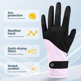 Driving Gloves Women UV Protection Summer UPF50+ Ice Silk Running Gloves Non-Slip Full Finger Touchscreen Outdoor Cyling