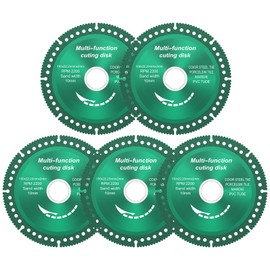 5 Pack 4 Inch Indestructible Disc for Grinder, Diamond Cutting Blades for Angle Grinder 0.79inch, Multifunctional Cutting Discs for Smooth Cutting, Chamfering, Grinding of Various Materials (Green)