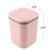 Xowine 0.5 Gallon Plastic Tiny Push-Button Trash Can, Desktop Mini