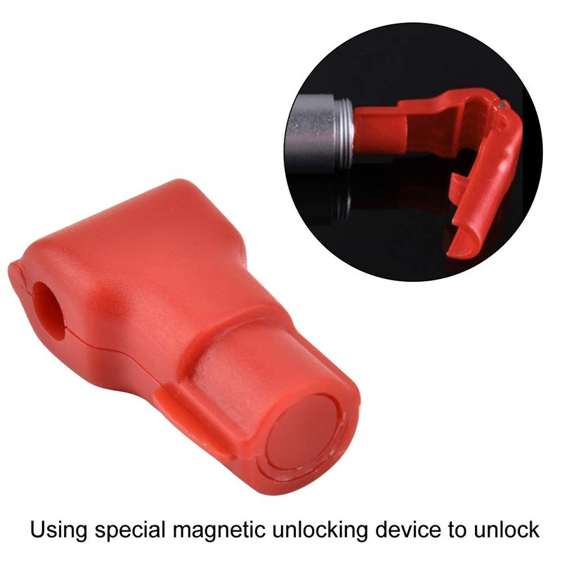 100pcs Peg Hook Locks Stop Lock, Plastic Red Security Lock,
