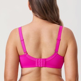 Delimira Women's Beauty Lace Non Padded Minimiser Full Figure Underwire Bra Glitter Pink 38G