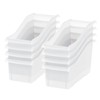 IRIS USA Plastic Book Bin Magazine Holder, 8-Pack, Vertical Standing