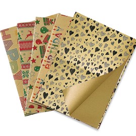 Gift Wrapping Paper - Christmas Wrapping Paper Birthday Wrapping Paper Set Included 5 Pack Eco Friendly Recyclable Premium Gift Wrap Perfect for Birthday, Party or Wedding Gift