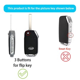 KULCSOK Key Fob Cover fit for Kia Forte xls Soul LX k5 Soul Sorento Sportage Cerato NIRO 2019-2023 TPU Key Cover Case Protector Bling Keychain Car Keyring for flip Key 3 Buttons A Gray