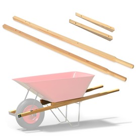 Nisorpa Wood Wheel Barrow Handles Replacement with 2 Wheelbarrow Wedge, Heavy Duty Hardwood Wheelbarrow Handles Replacement Kit, with Tough Seal Coat and Pre Drilled Holes, 59 Inch