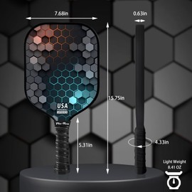 Pic-Ten Pickleball Paddles Set of 2, USAPA Approved Pickleball Set with 4 Pickleball Balls and Pickleball Bag, Fiberglass Pickle Ball Rackets 2 Pack for Beginner 104