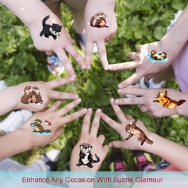 WEDDARA 101+ Otter Temporary Tattoos for Kids & Adults – Waterproof, Non-Toxic, Skin-Safe Otter Designs – Party Favors & Gifts