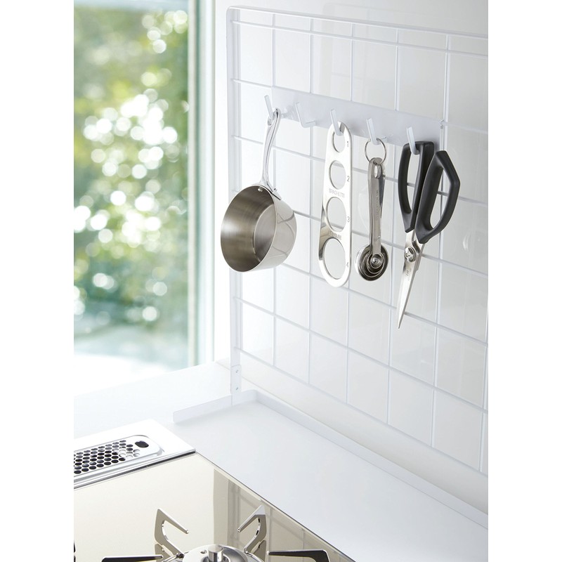 Yamazaki Kitchen Rack, Horizontal Stove Rack, Freestanding Mesh Panel for