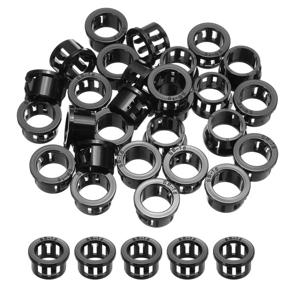 PATIKIL 48pcs Wire Grommet, 15.8mm Mounting Dia Plastic Grommets Cable