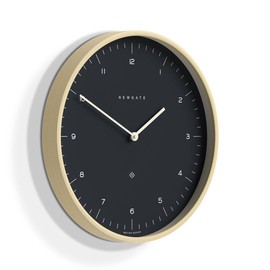 NEWGATE® Mr Clarke Wall Clock | Large Scandi Inspired Plywood Clock | 16 inch | Pale Wood case with Dark Grey dial | Modern Minimalist Design for Kitchen, Living Room or Office