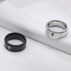 8mm Titanium Steel Black Fidget Ring Engraved Small Cross Stainless