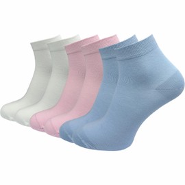 GAWILO Women's Quarter Socks Made of 100% Pure Cotton (6 Pairs | 10 Pairs) | Socks without Pressing Seam Over the Toes, Pastel tones | 6 pairs, 35 - 38