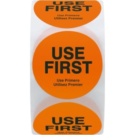 500PCS Use First Stickers Food Service, 1.5 Inch Small Circle Stickers Inventory Control Labels Restaurant Quality Food Labels Permanent Adhesive Dot Labels (Orange)