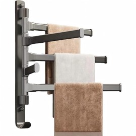 Swivel Towel Rack BSELUTNGY - Durable Space Saving Towel Racks for Bathroom Outdoor for Pool Over The Door Towel Rack Ideal for Balconies Cabinets Kitchens Perfect for Any Decor Style