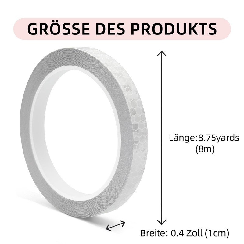 WELSTIK Reflective Tape 1 cm x 8 m Fluorescent Tape