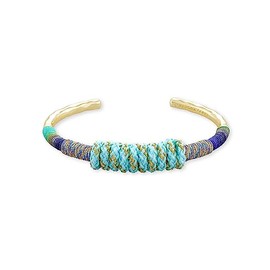 Kendra Scott Masie 14k Gold-Plated Cuff Bracelet in Mint Mix Paracord, Medium/Large