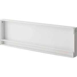 Yamazaki 4941 One-Hand Cut Magnetic Kitchen Paper Holder, White, Approx. W 12.0 x D 1.0 x H 3.7 inches (30.5 x 2.5 x 9.5 cm), Tower, Compatible with Large Format Types Made in Japan