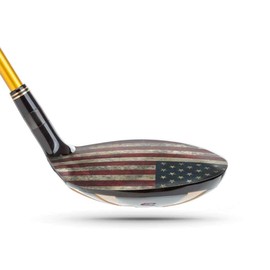 ParSkins Fairway Wood and Hybrid Skin - Premium Precut Vinyl Golf Head Wrap - Easy to Install - Knife-Less Tape Included - Made in USA - Left Hand - American Flag