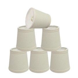Aspen Creative 32714-6B, Empire Clip-On Chandelier Lamp Shade, Off White, 3" Top x 4" Bottom x 4" Slant Height, Set of 6