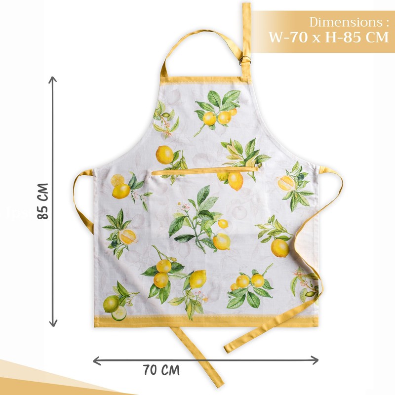 Maison d'Hermine 100% Cotton 1-Piece Kitchen Apron with Adjustable Neck